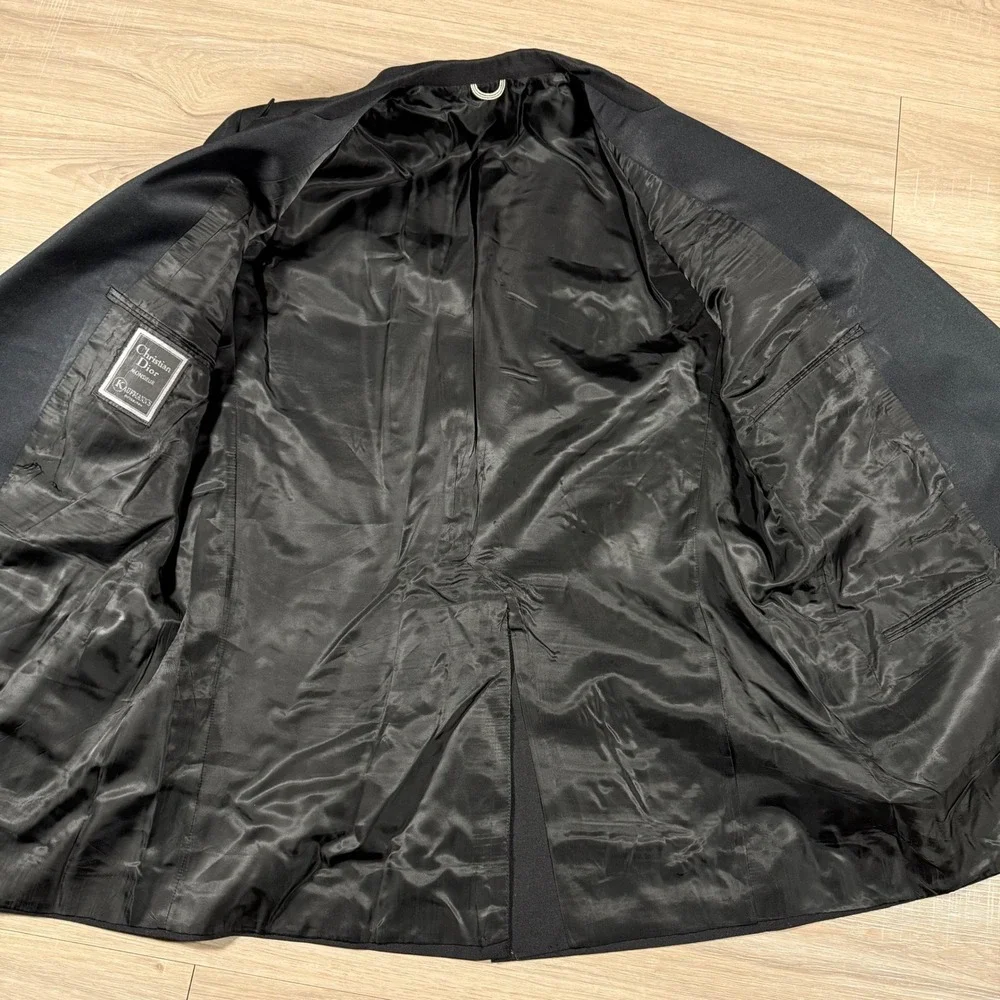 Vintage Christian Dior Monsieur Tuxedo Jacket Black‎ Peak Lapel Formal Dinner